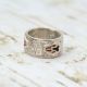 Eagle Feather Band Ring with Inlay Wolf Track