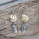 Button Feather Earrings
