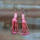 Pink Beaded & Quill Earrings