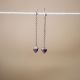 Sugilite Heart Dangle Earrings