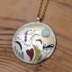 Inlay Ealge Medallion Necklace