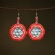 Red & Silver Beaded Earrings