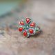 SS and Stone Flower Ring