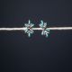 Zuni Needlepoint Turquoise Floral Stud Earrings