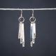 Silver Triple Bar-Dot Earrings