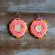 Pink Heart Beaded Earrings