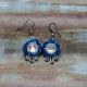Small Beaded Blue Dangle Earrings