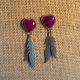 Sugilite Heart Earrings