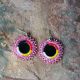 Round Mirrored Beaded Earrings