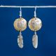 Button Feather Earrings