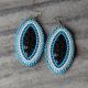 Beaded Oval Earrings
