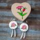 Parfleche Painted Flower Earrings