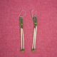 Green Beaded Quill Earrings