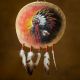 Painted Buffalo Hide Shield