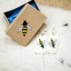 Painted Parfleche Earrings Bumblebee