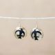 Inlay Raven Shield Earrings