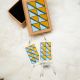 Blue Parfleche Geometric Earrings