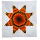 Star Quilt of Browns, Oranges, and Green