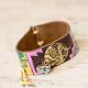 Leather Painted Bracelet with Camper Charm