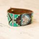 Leather Painted Bracelet with Heart Charm