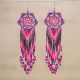 Beaded Pink Dream Catcher Earrings