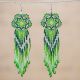 Beaded Green Dream Catcher Earrings